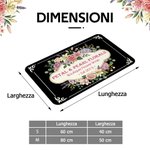 Zerbino personalizzato con testo, multicolore, design floreale vintage antiscivolo - Regalo di inaugurazione per fioristi