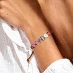 Personalized Adjustable 1-8 Birth Flowers Bracelet Dainty Jewelry Birthday Anniversary Gift for Mom Grandma