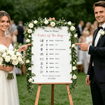 Personalised Wedding Timeline Schedule Canvas Poster Frameless Framed Painting with Name and Date Wedding Engagement Party Gift for Couples