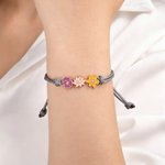 Personalized Adjustable 1-8 Birth Flowers Bracelet Dainty Jewelry Birthday Anniversary Gift for Mom Grandma