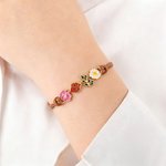 Personalized Adjustable 1-8 Birth Flowers Bracelet Dainty Jewelry Birthday Anniversary Gift for Mom Grandma
