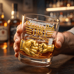 Personalised Classic Dad Fist 10 oz Old Fashioned Rock Whisky Glass with Names Father's Day Birthday Gift for Man Whisky Lover