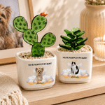 Personalized You're Always in My Heart Angel Wing Pet Photo Glass Plant Pot with Name Home Decor Memorial Sympathy Loss of Pet Gift for Pet Lover