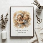Personalised Watercolour Merge Loved One Pictures Portrait Canvas Prints with Text Home Decor Sentimental Gift for Family