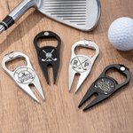 Personalized Engraved Magnetic Golf Divot Tool Golf Ball Marker Bottle Openers with Name and Initial Golf Field Birthday Gift for Golf Lovers
