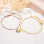 Personalized Birthstone Heart Magnetic Couple Bracelets Matching Promise Jewellery Set Anniversary Birthday Gift for Girlfriend Boyfriend Lover
