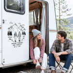 Personalized Tree and Mountain Romantic Adventure Couple Car Stickers with Names Windshield Camping Valentine Anniversary Gift for Husband Wife Couple