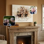 Personalised Watercolour Merge Loved One Pictures Portrait Canvas Prints with Text Home Decor Sentimental Gift for Family