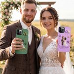 Personalised Wedding Theme 3D Cartoon Character Phone Case for iPhone and Samsung with Name Anniversary Engagement Gift for Couple