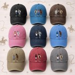 Personalized Cartoon Character Horse Back View Baseball Cap with Name Daily Wear Birthday Gift for Friends Horse Lovers