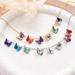 Personalised 1-10 Birth Butterflies Necklace Dainty Jewellery Mother's Day Birthday Anniversary Gift for Mum Woman