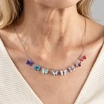 Personalised 1-10 Birth Butterflies Necklace Dainty Jewellery Mother's Day Birthday Anniversary Gift for Mum Woman