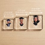 Personalised 3D Cartoon Graduate Character Square Acrylic Plaque with Name Year and School Desk Decor Birthday Graduation Gift for Graduates