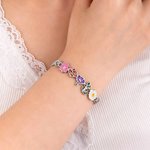 Personalized Adjustable 1-8 Birth Flowers Bracelet Dainty Jewelry Birthday Anniversary Gift for Mom Grandma