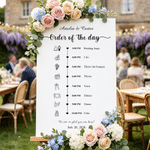 Personalised Wedding Timeline Schedule Canvas Poster Frameless Framed Painting with Name and Date Wedding Engagement Party Gift for Couples