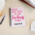 Personalized Love Heart Funny Text Spiral Notebook with Name Daily Use Sports Gift for Friend Fitness People