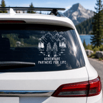 Personalized Tree and Mountain Romantic Adventure Couple Car Stickers with Names Windshield Camping Valentine Anniversary Gift for Husband Wife Couple