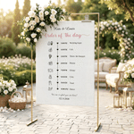 Personalised Wedding Timeline Schedule Canvas Poster Frameless Framed Painting with Name and Date Wedding Engagement Party Gift for Couples