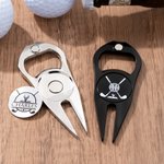 Personalized Engraved Magnetic Golf Divot Tool Golf Ball Marker Bottle Openers with Name and Initial Golf Field Birthday Gift for Golf Lovers