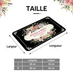 Paillasson antidérapant pesonnalisé avec texte - Style de fleurs rétro - Cadeau pensaison de crémaillère pour fleuriste amoureux des fleurs