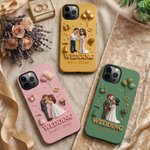Personalised Wedding Theme 3D Cartoon Character Phone Case for iPhone and Samsung with Name Anniversary Engagement Gift for Couple