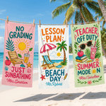 Personalized Beach Chair Palm Tree Quick Dry Oversized Beach Towel with Name Beach Party Birthday Gift for Teacher Woman