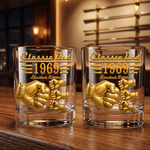 Personalised Classic Dad Fist 10 oz Old Fashioned Rock Whisky Glass with Names Father's Day Birthday Gift for Man Whisky Lover