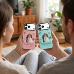 Personalised Wedding Theme 3D Cartoon Character Phone Case for iPhone and Samsung with Name Anniversary Engagement Gift for Couple
