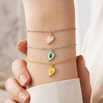 Personalized Birthstone Heart Magnetic Couple Bracelets Matching Promise Jewellery Set Anniversary Birthday Gift for Girlfriend Boyfriend Lover