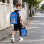 Personalized Colourful Animal Pattern Backpack Lunch Bag Pencil Case Water Bottle with Name Back to School Set of 4 Birthday Gift for Girl Student