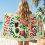 Personalized Beach Chair Palm Tree Quick Dry Oversized Beach Towel with Name Beach Party Birthday Gift for Teacher Woman