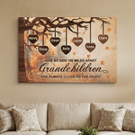 Personalized Grandchildren Family Tree Canvas Prints with 1-13 Names Home Decor Ship from USA Birthday Gift for Grandfather Grandmother