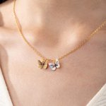 Personalised 1-10 Birth Butterflies Necklace Dainty Jewellery Mother's Day Birthday Anniversary Gift for Mum Woman