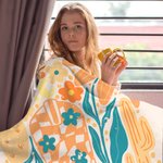 Personalised Retro Boho Watercolour Floral Cowboy Boot Soft Throw Blanket with Name Home Decor Birthday Holiday Gift for Friends Family