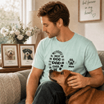 Personalized Multicolour 1-6 Pet Paw Prints 100% Cotton T-shirt with Name Daily Wear Pet Party Birthday Gift for Dog Cat Dad Pet Owners