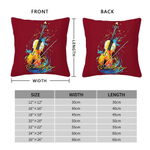 Personalized Ink Splatter Oil Painting Musical Instruments Soft Throw Pillow Cover with Name Music Studio Decor Birthday Gift for Musician Music Lover