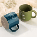 Personalised Minimalist Dog Line Art Photo 12 oz Ceramic Mug with Name Daily Use Birthday Gift for Pet Lover