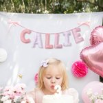 Personalized Floral Striped Letter Cozy Banner Decoration with Name Nursery Decor Baby Shower Baby Announcement Gift for Baby New Parent