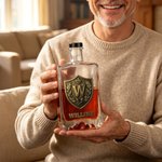 Personalised Initial Shield Emblem Whisky Decanter with Name Birthday Anniversary Gift for Liquor Lover
