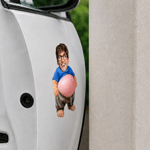 Personalized Cartoon Squishy Belly Character Face Photo Shockproof Bumper Stickers with Name Daily Use Party Decor Birthday Gift for Friends Family