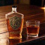 Personalised Initial Shield Emblem Whisky Decanter with Name Birthday Anniversary Gift for Liquor Lover