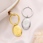 Personalised Birth Flower Photo Locket Keyring with Initial Daily Use Anniversary Birthday Gift for Women