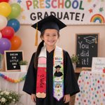 Fajín de Graduación Personalizado con Lápiz Multicolor y Foto con Nombre Año y Grado Regalo de Graduación Preescolar para Graduados Niños