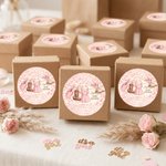 Spersonalizowana, samoprzylepna naklejka w różowo-niebieską panterkę z imieniem – prezent na przyjęcie z okazji baby shower i ujawnienia płci dziecka dla nowo narodzonego dziecka i świeżo upieczonych 