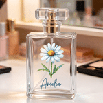 Personalized Birth Flower Refillable Perfume Bottle with Name Anniversary Wedding Gift for Woman Bride Bridesmaid