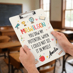 Personalized Teacher Theme Acrylic Clipboard with Name and Text School Supplies Teacher Appreciation Week Teacher's Day Gift for Teacher