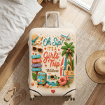 Personalized It's A Girls Trip Luggage Cover with Name Fits 18-32 Inches Suitcase Travel Use Vacation Birthday Gift for Besties Travel Lovers