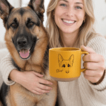 Personalised Minimalist Dog Line Art Photo 12 oz Ceramic Mug with Name Daily Use Birthday Gift for Pet Lover