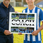 Personalized Photo Canvas Prints with Name and Text Ship from USA End of Season Birthday Gift for Coach