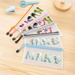 Personalised Monster or Mermaid Design Name Waterproof Mesh Pencil Pouch with Zipper School Supplies Back to School Gift for Kids